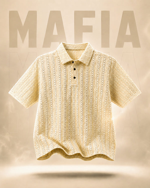 MAFIA® Vellum Pointelle Open Knit Polo