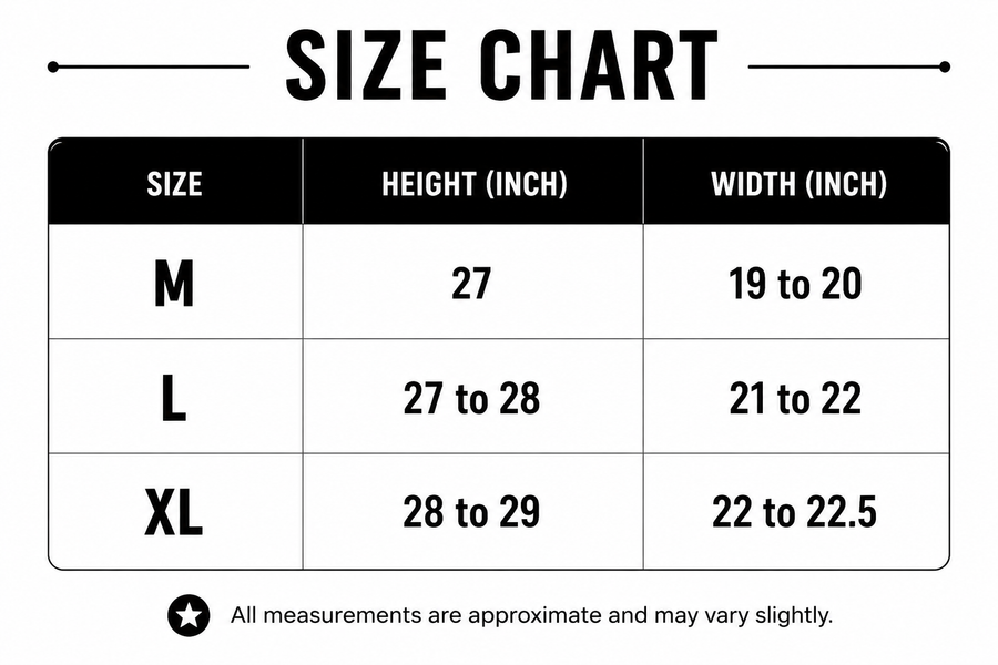 Size guide chart